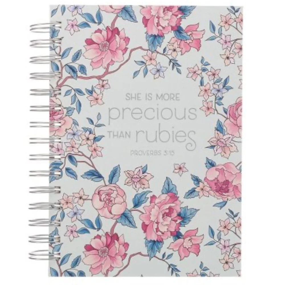Floral Spiral Notebook - Pink and Blue